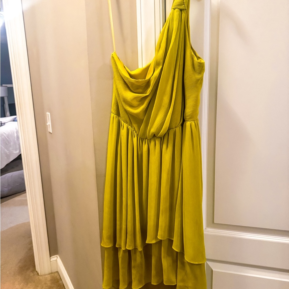 Max & Cleo Yellow One Shoulder Dress